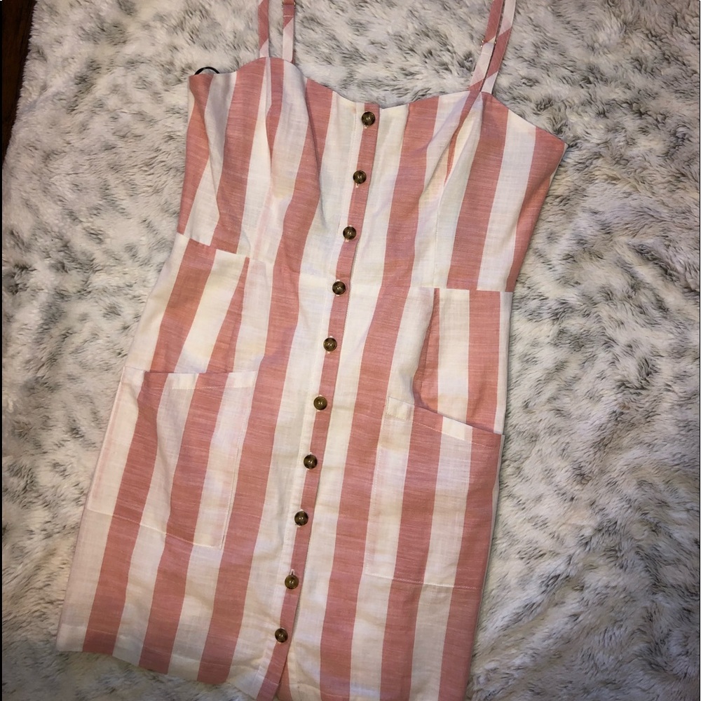 Striped white and pink dress